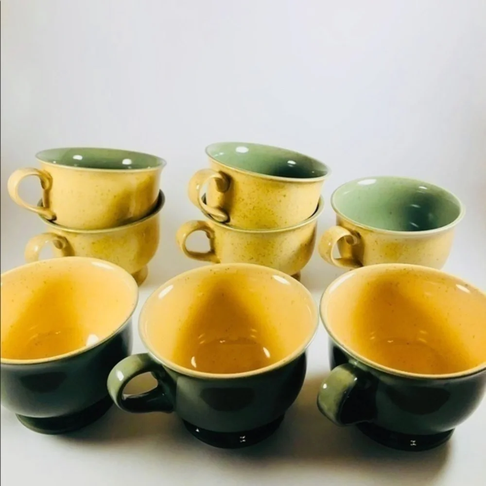 Set of 8 Mikasa unique 2 toned tea cups